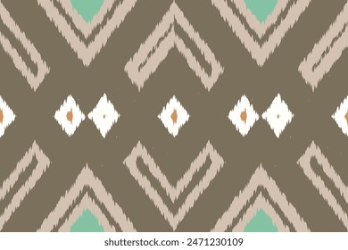 Ethnic abstract background art.Ikat tribal, boho tie die colors seamless wallpaper. Motif ethnic handmade beautiful Ikat art. Ethnic abstract floral saree background art.