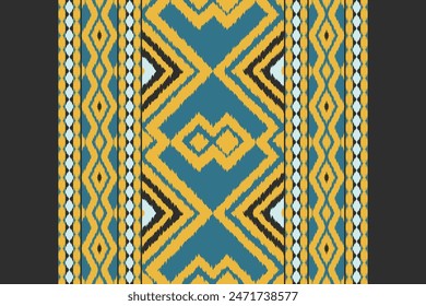 Ethnic abstract background art.Ikat tribal, boho tie die colors seamless wallpaper. Motif ethnic handmade beautiful Ikat art. Ethnic abstract floral saree background art.