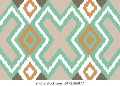 Ethnic abstract background art.Ikat tribal, boho tie die colors seamless wallpaper. Motif ethnic handmade beautiful Ikat art. Ethnic abstract floral saree background art.