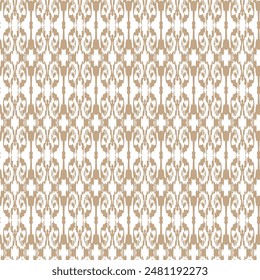 Ethnic abstract background art.Ikat tribal, boho tie die colors seamless wallpaper. Motif ethnic handmade beautiful Ikat art. Ethnic abstract floral beige