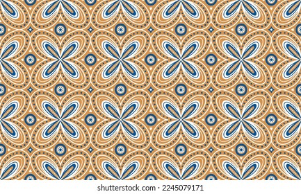 Ethnic Abstract Background cute blue yellow geometric tribal ikat folk Motif Arabic oriental native pattern traditional design,carpet,wallpaper,clothing,fabric,wrapping,print,batik,folk,knit,vector