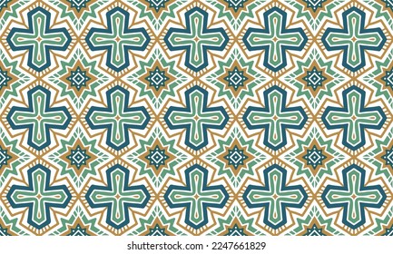 Ethnische abstrakte Hintergrund süß Dunkel Grüne geometrische Stamm Kat Folk Motif arabisch-orientalische Muster traditionellen Design, Teppich, Tapete, Kleidung, Umhüllung, Druck, Batik, Folk, Strick, Vektorgrafik