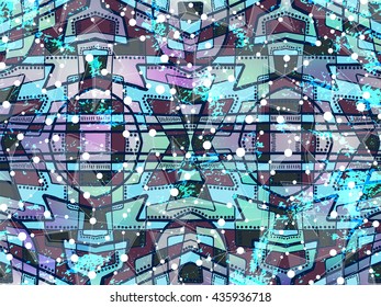 Ethnic abstract background. Geometric creative ornament. Vector bright boho texture.
