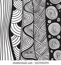 Ethnic abstract background. Hand-drawn, ethnic, floral, retro, doodle, vector, zentangle design elements. Adult coloring book page.