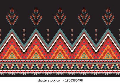 Ethnic abstract background. Seamless pattern in tribal, folk embroidery, and Mexican style. Aztec geometric art ornament print.Design for carpet, wallpaper, clothing, wrapping, fabric, cover, textile