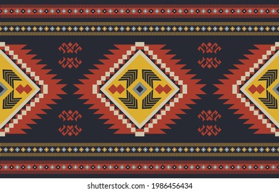 Ethnic abstract background. Seamless pattern in tribal, folk embroidery, and Mexican style. Aztec geometric art ornament print.Design for carpet, wallpaper, clothing, wrapping, fabric, cover, textile