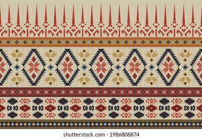 Ethnic abstract background. Seamless pattern in tribal, folk embroidery, and Mexican style. Aztec geometric art ornament print.Design for carpet, wallpaper, clothing, wrapping, fabric, cover, textile