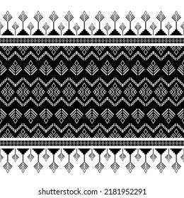 Ethnic abstract background. Seamless pattern in tribal, folk embroidery, native ikat fabric. Aztec geometric art ornament print. Design for carpet, wallpaper, wrapping, textile, tissue, clothing.