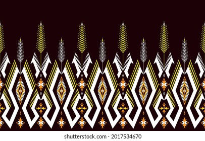 Ethnic abstract background. Seamless in tribal, folk embroidery, 
native ikat fabric. Aztec geometric art ornament print. 
Design for carpet, wallpaper, clothing, wrapping, textile, tissue, decorative