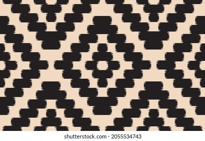 Ethnic abstract background. Seamless in tribal, folk embroidery, native ikat fabric. Aztec geometric art ornament print. Design for carpet, wallpaper, clothing, wrapping, textile, tissue, decorative