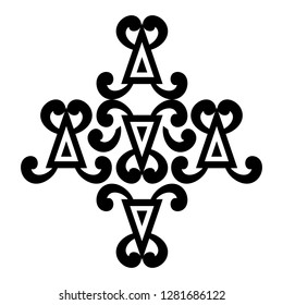 ethnic abstract calligraphy vector design with white background.Tattoo calligraphy design for men, woman and girl.