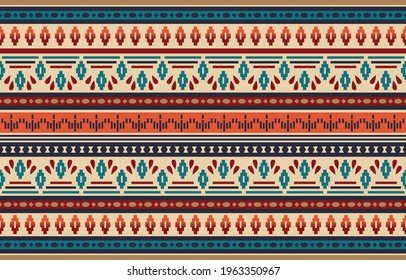 Ethnic abstract fashion art. Seamless pattern in tribal, folk embroidery, and Mexican style. Aztec geometric art ornament print. Design for carpet, wallpaper, clothing, wrapping, fabric, cover.