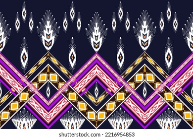 Ethnic abstract flora. Seamless geometric pattern in tribal, folk embroidery, and Asian style. Aztec geometric art ornament print.Design for carpet, wallpaper, clothing, wrapping, fabric, cover.