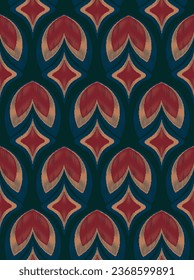 Ethnic abstract floral art. Seamless patterns in tribal and folk embroidery, for carpets, wallpaper, garments, wrapping, fabrics, coverings, textiles and more