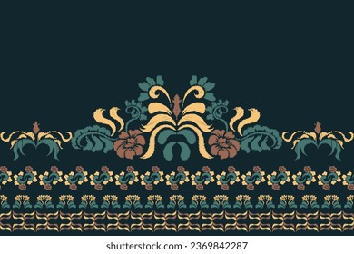 Ethnic abstract floral art. Seamless patterns in tribal and folk embroidery, for carpets, wallpaper, garments, wrapping, fabrics, coverings, textiles and more