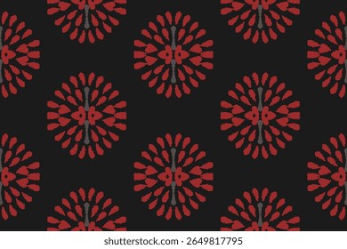 Ethnic abstract flower art. Seamless pattern in tribal, folk embroidery, and Mexican style. Aztec geometric art ornament print.Design for carpet, wallpaper, clothing, wrapping, fabric, cover, textile