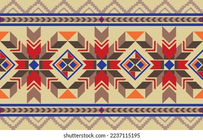 Ethnic abstract flower background. colorful geometric vector pattern in tribal, ethnic folk embroidery. Aztec geometric art ornament .Design for carpet, wallpaper, clothing, wrapping, fabric, cover.
