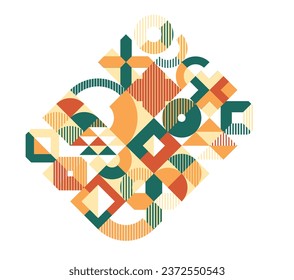 Fondo geométrico étnico abstracto, cerámica que se parece a los colores de los motivos tribales tradicionales, patrón de mosaicos modulares.