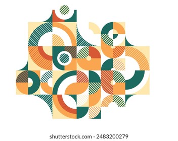 Ethnic abstract geometric background, ceramic look like colors traditional tribal motif, modular mosaic tiles pattern.