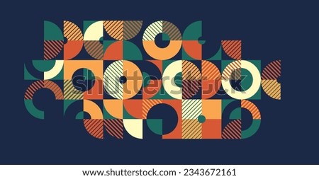 Ethnic abstract geometric background over dark, ceramic look like colors traditional tribal motif, modular mosaic tiles pattern.