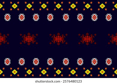 Ethnic abstract geometric embroidery Aztec element seamless pattern. Native geometry decorative design for fabric, decoration, interior, wallpaper, background, texture, ornament, printing, ceramic