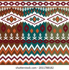 Ethnic Abstract Geometric fabric texture pattern Vector oriental illustration retro embroidery repeating 