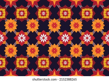 Ethnic abstract geometric flower pattern Design for background, carpet, clothing, wrapping, fabric, cover, textile