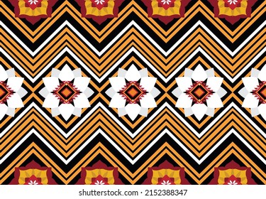 Patrón de flores geométricas abstractas étnicas Diseño para fondo, alfombra, ropa, envoltura, tela, cubierta, textil
