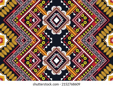 Ethnische abstrakte geometrische Blumenmuster Design für Hintergrund, Teppich, Kleidung, Umhüllung, Stoff, Deckung, Textil