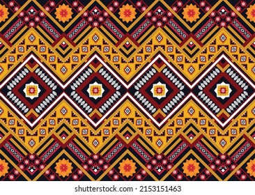 Ethnische abstrakte geometrische Blumenmuster Design für Hintergrund, Teppich, Kleidung, Umhüllung, Stoff, Deckung, Textil