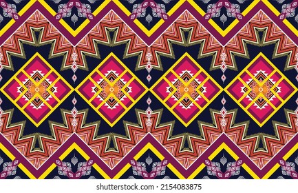 Ethnic abstract geometric flower pattern Design for background, carpet, clothing, wrapping, fabric, cover, textile