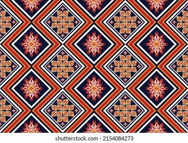 Ethnic abstract geometric flower pattern Design for background, carpet, clothing, wrapping, fabric, cover, textile