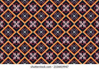 Ethnic abstract geometric flower pattern Design for background, carpet, clothing, wrapping, fabric, cover, textile