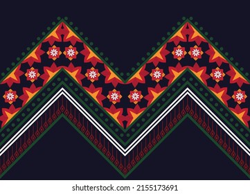 Ethnic abstract geometric flower pattern Design for background, carpet, clothing, wrapping, fabric, cover, textile