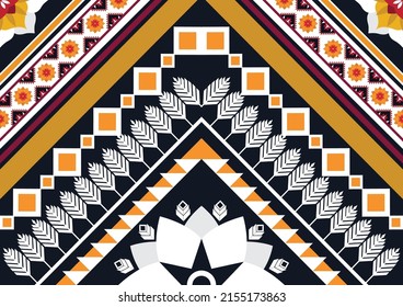 Ethnische abstrakte geometrische Blumenmuster Design für Hintergrund, Teppich, Kleidung, Umhüllung, Stoff, Deckung, Textil