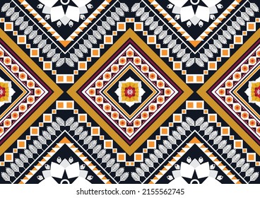 Patrón de flores geométricas abstractas étnicas Diseño para fondo, alfombra, ropa, envoltura, tela, cubierta, textil