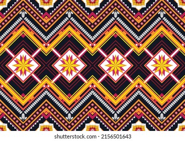 Ethnic abstract geometric flower pattern Design for background, carpet, clothing, wrapping, fabric, cover, textile