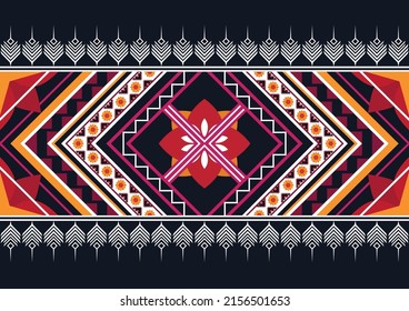 Patrón de flores geométricas abstractas étnicas Diseño para fondo, alfombra, ropa, envoltura, tela, cubierta, textil
