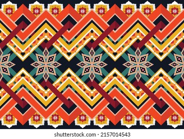 Ethnische abstrakte geometrische Blumenmuster Design für Hintergrund, Teppich, Kleidung, Umhüllung, Stoff, Deckung, Textil
