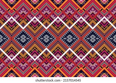 Ethnic abstract geometric flower pattern Design for background, carpet, clothing, wrapping, fabric, cover, textile