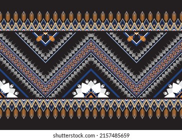 Ethnic abstract geometric flower pattern Design for background, carpet, clothing, wrapping, fabric, cover, textile