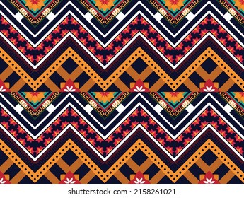 Ethnic abstract geometric flower pattern Design for background, carpet, clothing, wrapping, fabric, cover, textile