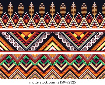 Patrón de flores geométricas abstractas étnicas Diseño para fondo, alfombra, ropa, envoltura, tela, cubierta, textil