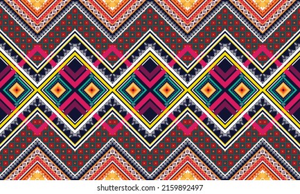 Ethnic abstract geometric flower pattern Design for background, carpet, clothing, wrapping, fabric, cover, textile