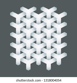 Ethnic abstract geometric pattern background texture 3d paper art design vector illustration