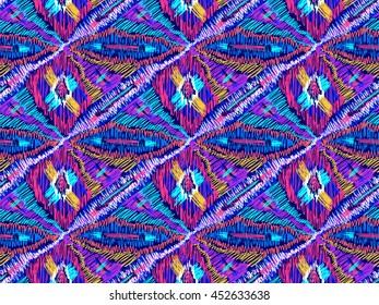 Ethnic abstract geometric pattern. Native artistic ornament background. Ethnic zigzag simple texture. Unusual fabric design. Trendy tribal sketch ornate.