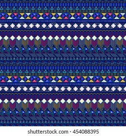 Ethnic abstract geometric pattern. Native artistic ornament background. Ethnic zigzag simple texture. Unusual fabric design. Trendy tribal sketch ornate.