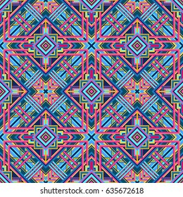 Ethnic abstract geometric pattern. Native artistic ornament background. Ethnic zigzag simple texture. Unusual fabric design. Trendy tribal sketch ornate.