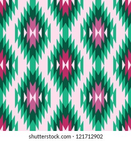 Ethnic abstract geometric seamless pattern asian ikat ornament