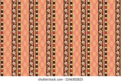 ethnic abstract hand-drawn seamless pattern. Bright textile ornamental seamless pattern, traditional ethnic style.
